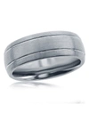 Blackjack Double Stripe Tungsten Ring In Silver
