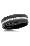 BLACKJACK CZ TUNGSTEN ETERNITY BAND