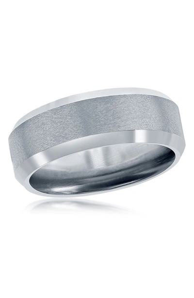 Blackjack 8mm Tungsten Ring In Silver