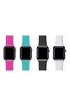 Posh Tech Silicone Apple Watch Band In Pink/teal/ Black/ White