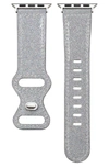 Posh Tech Callie Silver-tone Glitter Genuine Leather Band For Apple Watch, 42mm-44mm In Silver