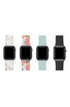 Posh Tech Silicone Apple Watch Band In Marble/ Seafoam/ Black