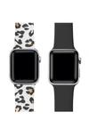 Posh Tech Assorted 2-pack Silicone Apple Watch® Watchbands In White Cheetah/ Black