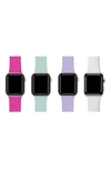 Posh Tech Silicone Apple Watch Band In Pink/ Seafoam/ Lavender/ White