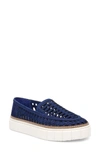 Vince Camuto Romeena Cutout Platform Slip-on Sneaker In Deep Blue Silky Nubuck