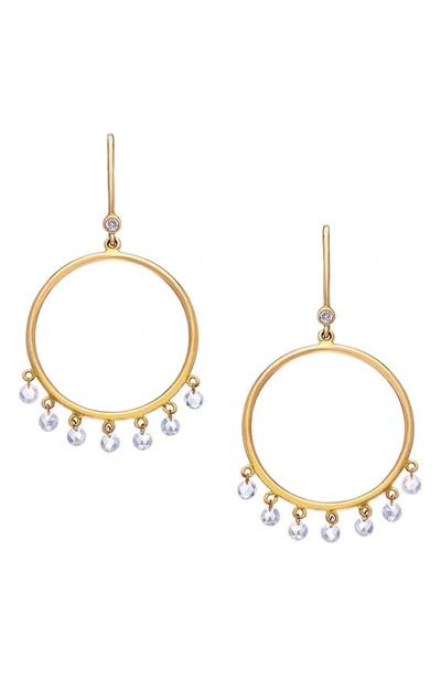 Sethi Couture Cien Diamond Circle Drop Earrings In Gold