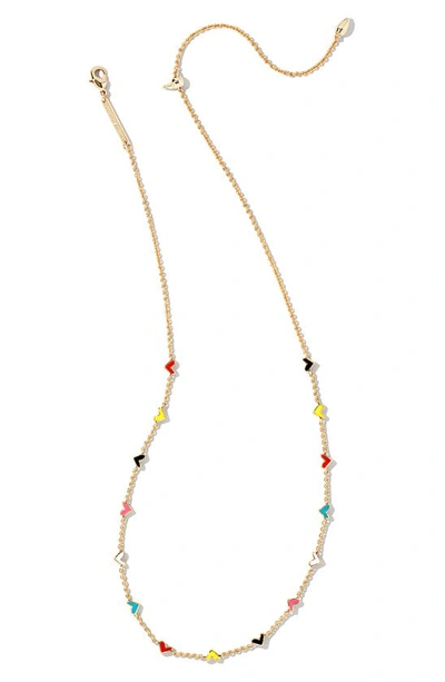 Kendra Scott Haven Heart Strand Necklace In Gold Multi Mix