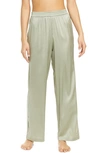 Skims Stretch Silk Pajama Pants In Talc