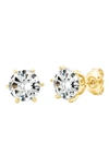 Crislu Cubic Zirconia Stud Earrings In 18kt Yellow Gold