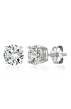 Crislu Cubic Zirconia Stud Earrings In Platinum