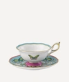 Wedgwood Wonderlust Menagerie Bone China Teacup & Saucer In Turquoise