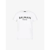 Balmain Logo-print Relaxed-fit Cotton-jersey T-shirt In Blanc Noir