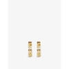 BURBERRY LOGO-LETTERING YELLOW GOLD-PLATED BRASS HOOP EARRINGS