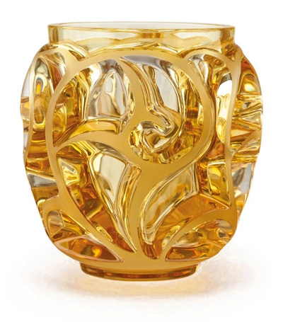 Lalique Small Tourbillons Vase (13cm) In Orange