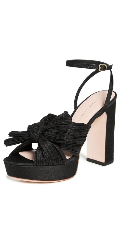 Loeffler Randall Pleated Platform Sandals In Black