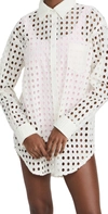 Solid & Striped The Oxford Eyelet Tunic Swim Cover-up In White