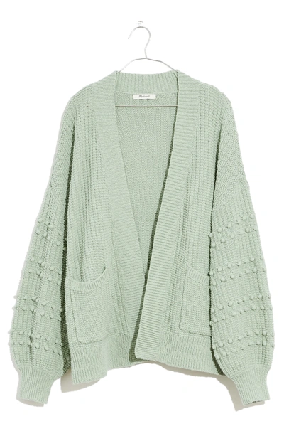Madewell Bobble Cardigan Sweater In Sage Mist