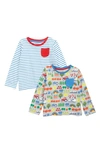 MINI BODEN ASSORTED 2-PACK LONG SLEEVE T-SHIRTS,Y1676GRY