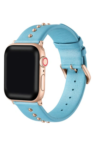 The Posh Tech Posh Tech Skyler Teal Leather Band For Apple Watch