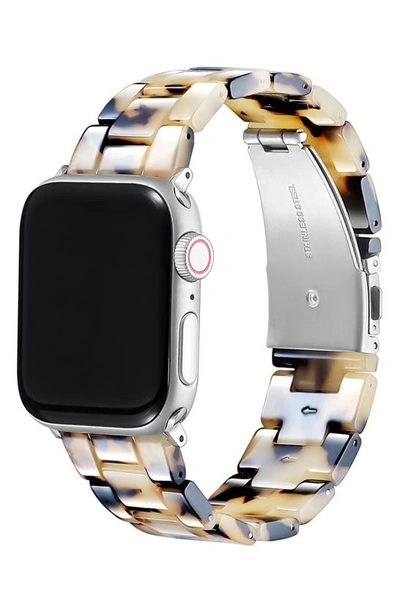 The Posh Tech Claire 20mm Apple Watch® Bracelet Watchband In Light Natural Tortoise