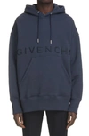 GIVENCHY EMBROIDERED LOGO COTTON HOODIE,BMJ0CQ3Y6V