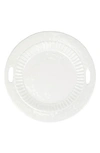 Vietri Pietra Handled Round Tray In White