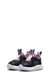 Nike Kids' Flex Plus Sneaker In Black/ Silver/ Pink Foam