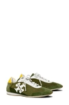 Tory Burch Logo-patch Low Top Trainers In Leccio / New Ivory / Leccio