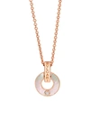 Bvlgari Essential 18k Rose Gold, Mother-of-pearl & Diamond Openwork Pendant Necklace