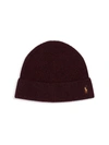 Polo Ralph Lauren Signature Cuff Logo Beanie Hat In Circuit Brown
