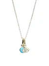 Anzie Women's Luna 14k Yellow Gold, Diamond & Turquoise Charm Necklace