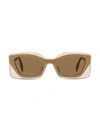 FENDI FEEL 52MM RECTANGULAR SUNGLASSES,400015449867