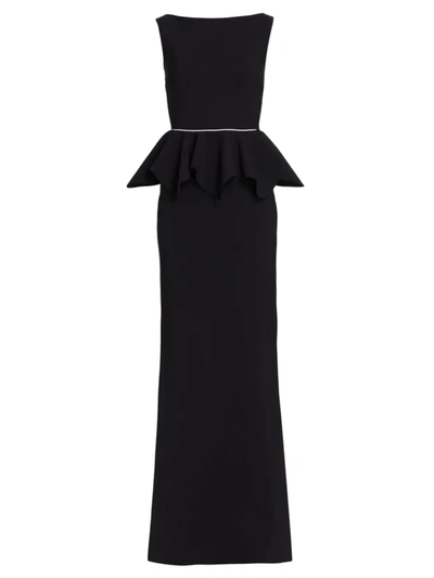 Chiara Boni La Petite Robe Eden Peplum Gown In Black