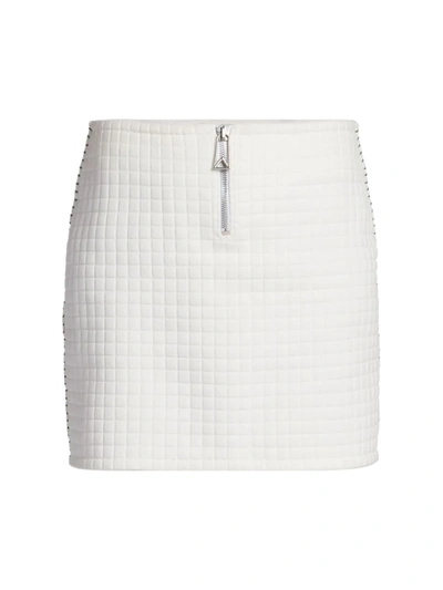 Bottega Veneta Straight Jersey Matelasse Mini Skirt In Beige