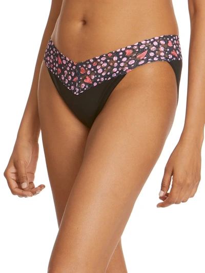 Hanky Panky Supima® Cotton V-kini With Contrast Trim In Black