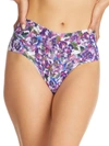 HANKY PANKY WOMEN'S PURPLE PANSY RETRO THONG,400015604148