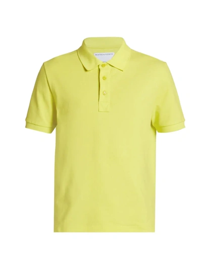 Bottega Veneta Men's Cotton Piqué Polo Shirt In Yellow