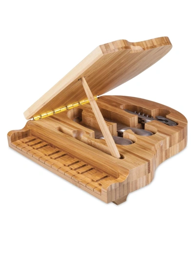 Picnic Time Cheese Boards Piano 4-piece Cheese Board & Tools Set In Bamboo