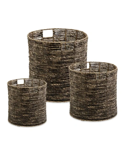 Honey-can-do 3-piece Decorative Nesting Storage Baskets In Brown