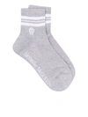 Alexander Mcqueen Alexander Mc Queen Stripe Skull Socks In Silver White