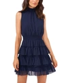 1.state Women's Sleeveless Smocked Neck Dress With Ruffle Tiers In Twilight Navy