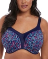 Elomi Energise High Impact Underwire Sports Bra In Navy Geo