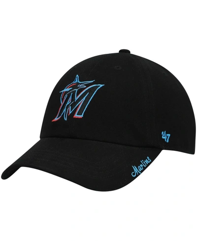 47 Brand Women's Black Miami Marlins Team Miata Clean Up Adjustable Hat