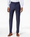 Tommy Hilfiger Men's Modern-fit Flex Stretch Black Tuxedo Pants In Blue Sharkskin