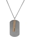 DKNY MEN'S TWO-TONE 26" DOG TAG PENDANT NECKLACE