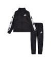 Nike Big Boys Sportswear Tracksuit In Black And White