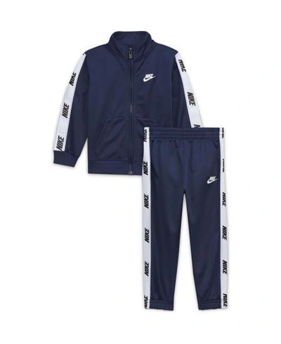 Nike Little Boys Sportswear Tricot Tracksuit In Midnight Navy
