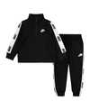Nike Big Boys Sportswear Tracksuit In Black White