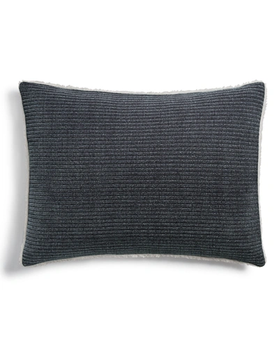 Martha Stewart Collection Chenille Sherpa King Sham, Created For Macys In Charcoal