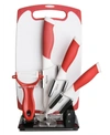 New England Cutlery 5-pc. Cutlery Board Set In Red